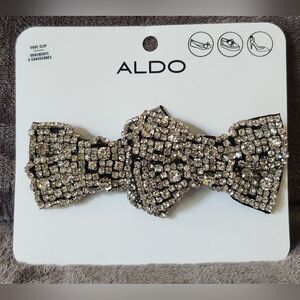 NWT Aldo Rhinestone Bows Shoe Clips Shoe Embellishments Hair Clips Jewelry